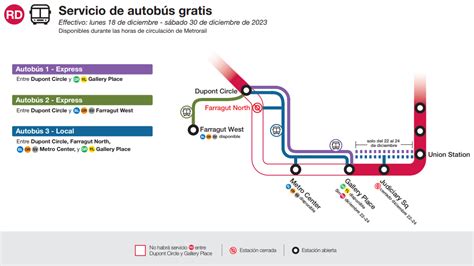 Cambios al servicio de Metro en diciembre: Cierra parcialmente la Línea Roja y reducen servicio en las líneas Azul, Naranja y Plateada